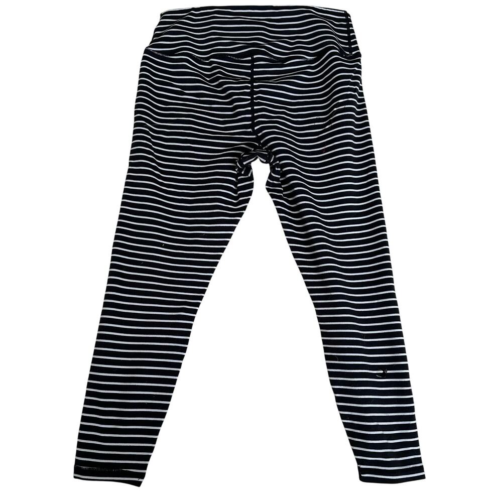 Glyder Vital Tight Black & White Striped Legging Size M Cropped Capri 22.5"